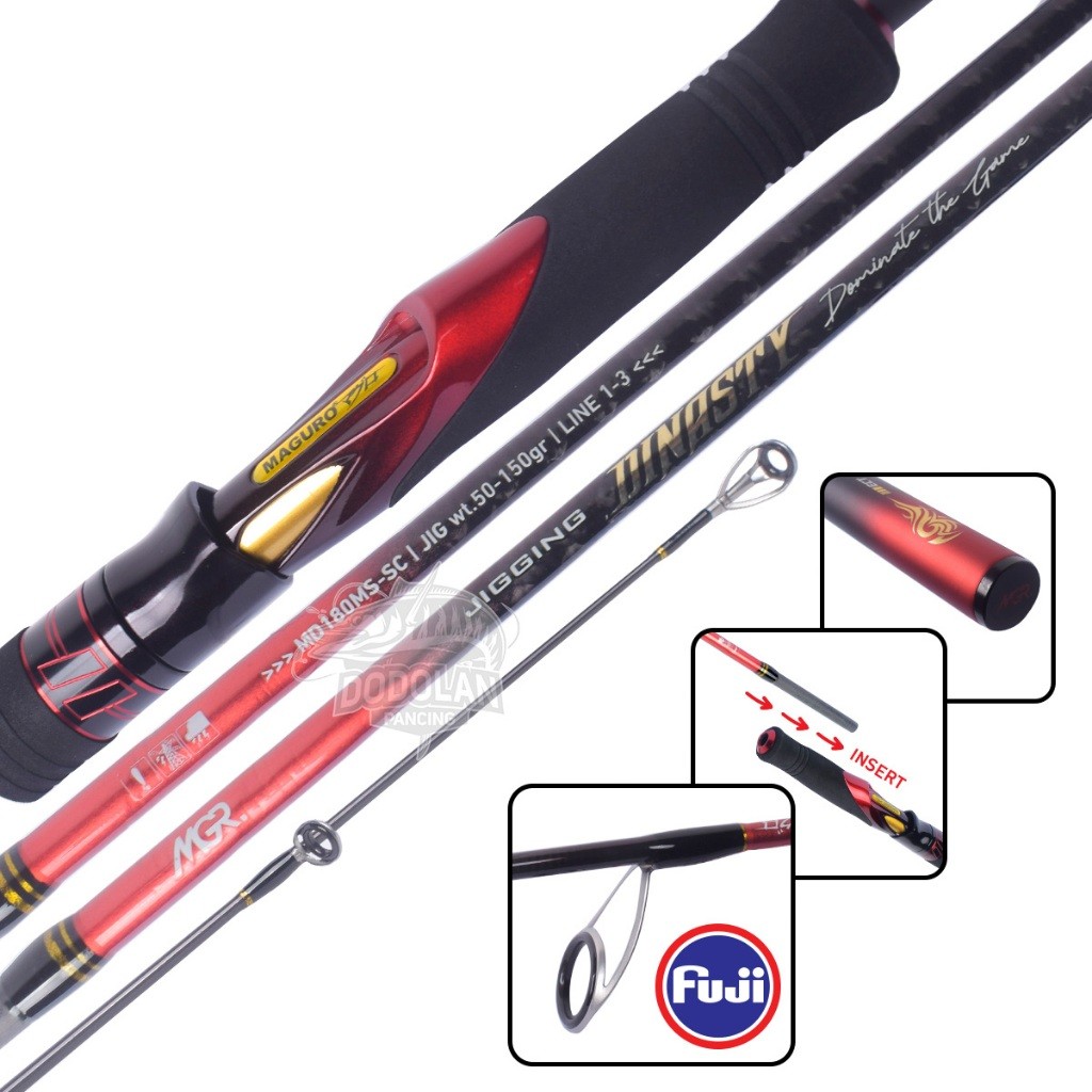 Joran Maguro Dinasty 180cm PE1-3 PE2-4 PE3-5 Pilih Warna | Jigging Rod Ring Fuji Dodolan Pancing