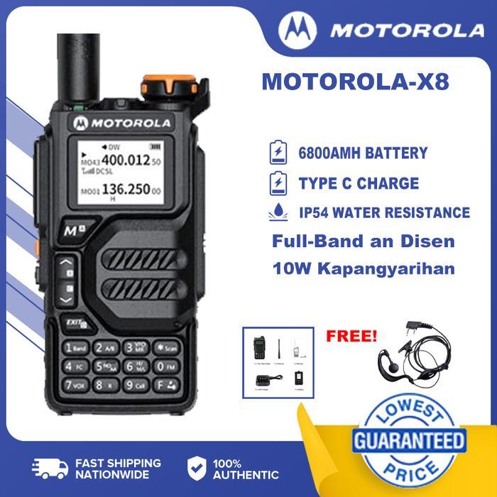 HT Motorola X8 10W Sambungan Jarak Jauh Radio Portabel 10KM