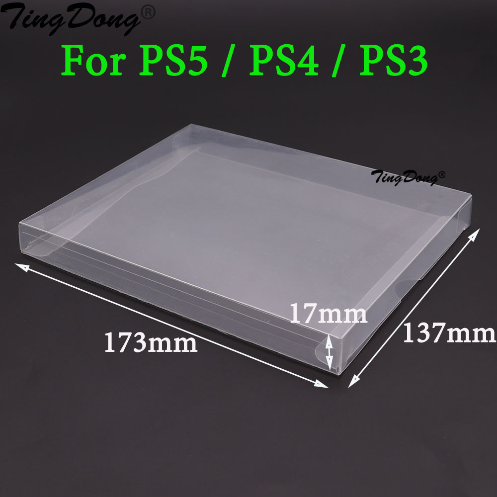TingDong 10pcs Clear transparent box cover For PS5 For PS4 For PS3  game card collection splay stora