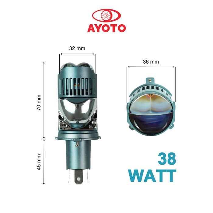 LAMPU UTAMA HEADLAMP HEADLIGHT MOBIL MOTOR LED A5 SOCKET H4 KAKI 3 PREMIUM HI LOW BEAM 38 WATT
