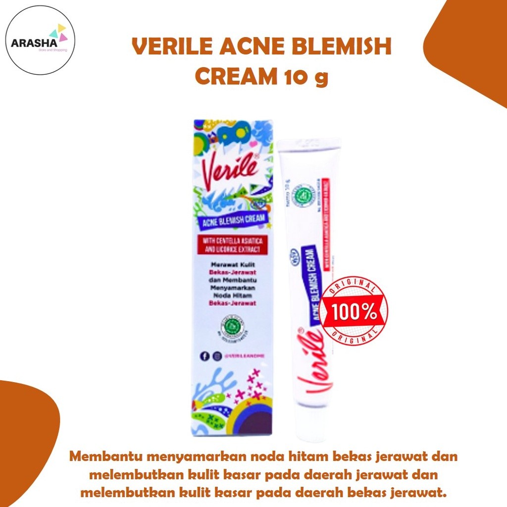 VERILE ACNE BLEMISH CREAM 10 g - Menghilangkan Jerawat - Bekas Jerawat