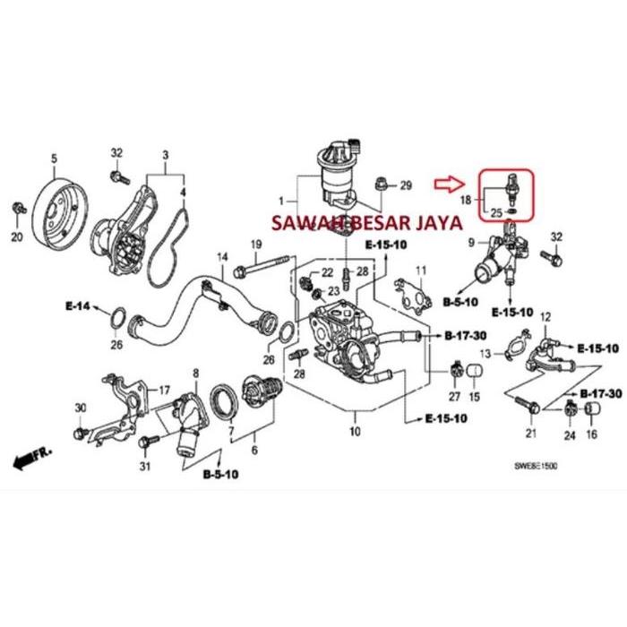 Switch Sensor TW ECT Thermostat Water Temperatur Air Civic FD FD1 1800 BERKUALITAS