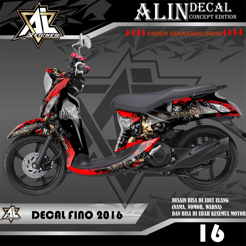 16 DECAL STICKER MOTOR FINO VARIASI JERINK FULL BODY