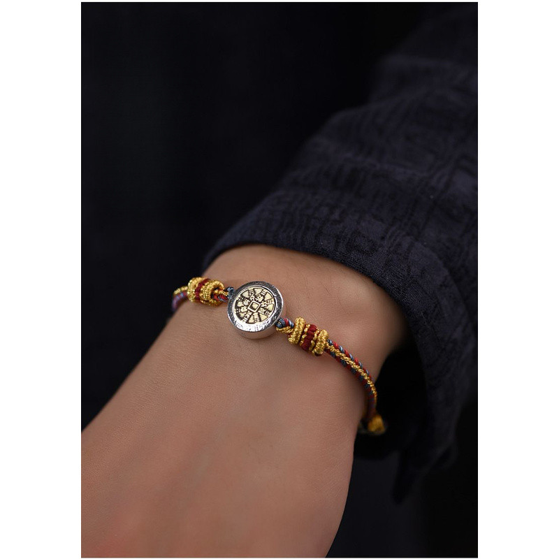 Gelang koinShangui tenun perak clasik dengan untuk pria wanita gaya Cina