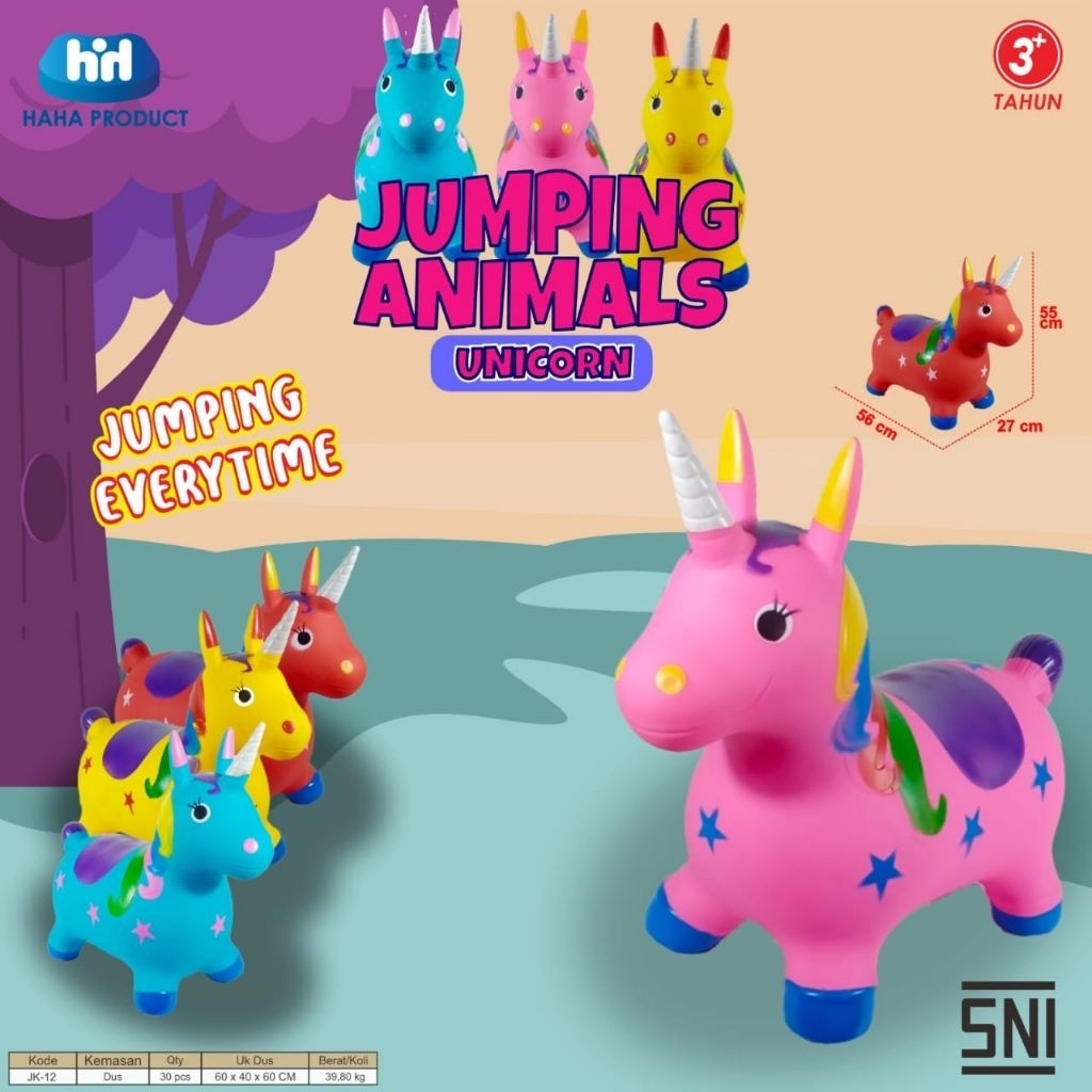 ANIMAL JUMPING MUSIK JUMBO/JUMPING UNICORN/MAiNAN KUDA KUDAAN/MAINAN ANIMAL TUNGGANG