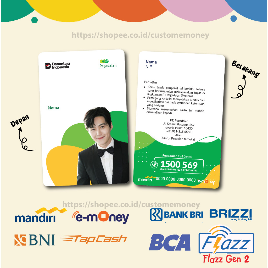 ALIANSHOP KARTU E MONEY NEW ID CARD PEGADAIAN DANANTARA ETOLL EMONEY MANDIRI BCA FLAZZ BNI TAPCASH B