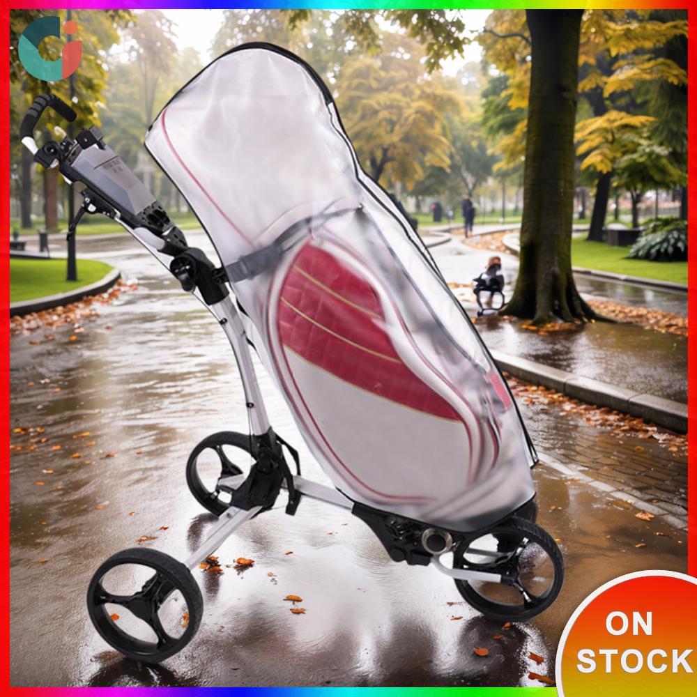 [24H] Tas Golf PVC Transparan Tahan Debu Tas Travel Kereta Golf Bening Tas Tiang Golf Tahan Air Penu