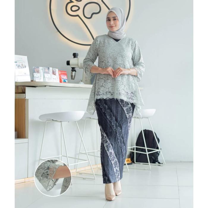 SETELAN KEBAYA RINJANI JUMOBO WARNA HITAM KEBAYA BRUKAT BIANCA KEBAYA WISUDA KEBAYA PESTA KEBAYA KON