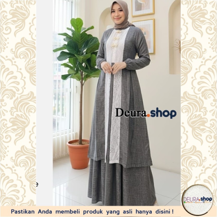 Gamis Inner Outer Deura SD-524 / Gamis Deura Terbaru / Gamis Remaja Kekinian / Gamis Wanita