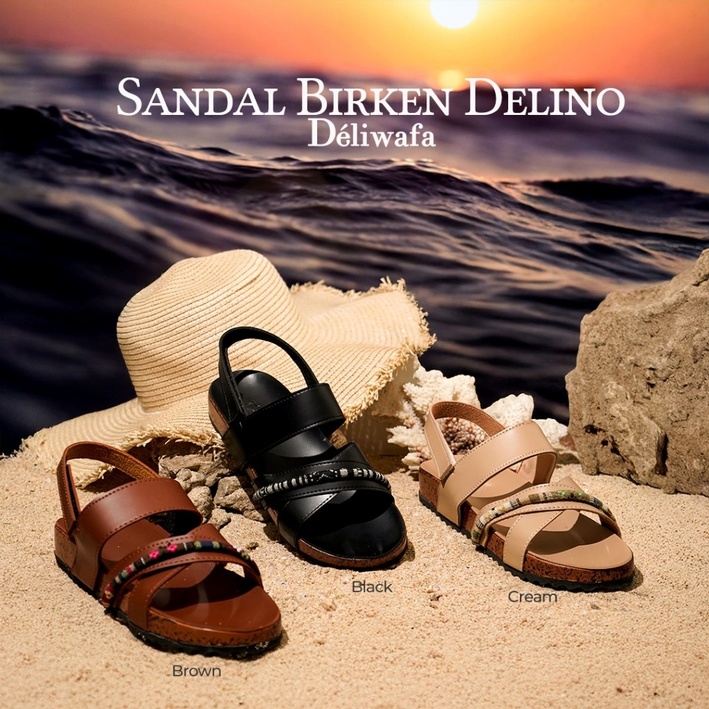 Deliwafa  - [Sandal Wanita] Delino Sandal Fashion (Strap Random)