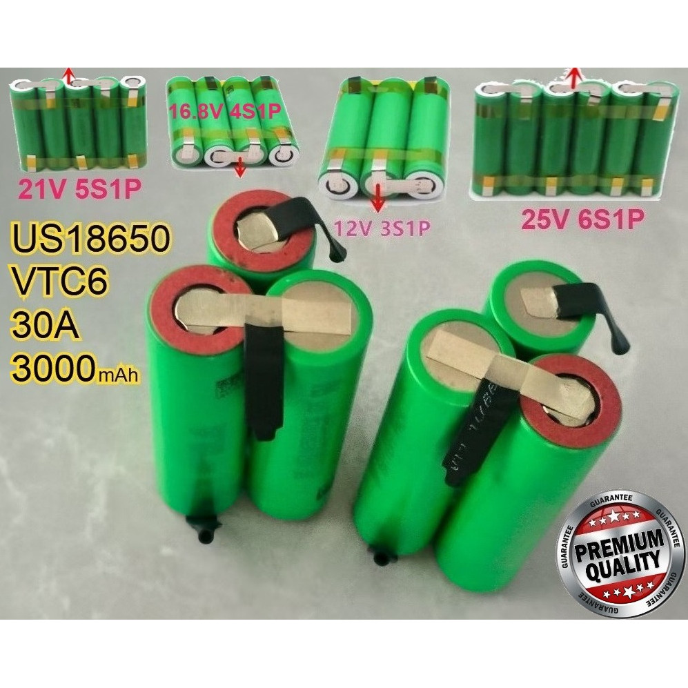 2026 new 3.7V - 25V 18650 VTC6 3000mAh 30amps for 12.6v screwdriver battery weld soldering strip 12-