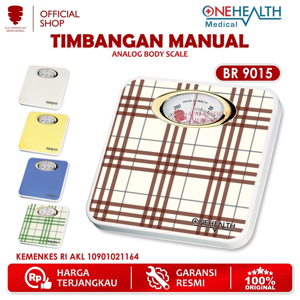 OneHealth Timbangan Analog BR 9015 Berat Badan Jarum Alat Pengukur Cek Ukur Bathroom Body Mechanical