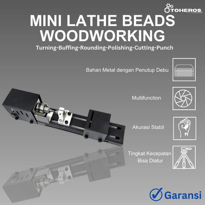 Mesin Bubut Mini Kayu Lathe Lathe Wood Metalworking DIY - Old Version