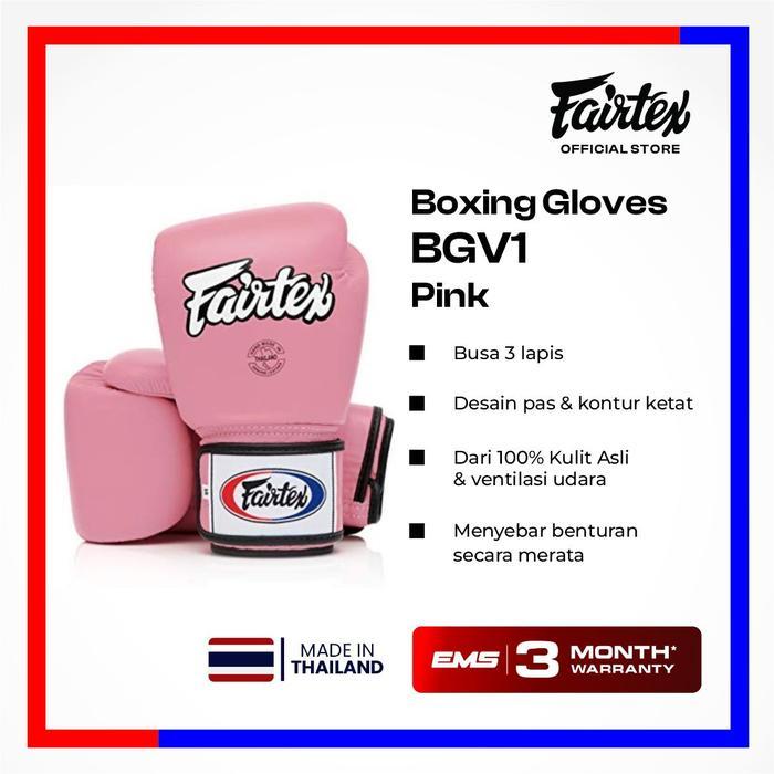 FAIRTEX Boxing Gloves STD Pink BGV1 Sarung Tinju Muaythai Kick Boxing - 10