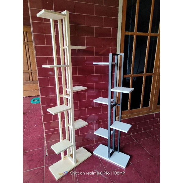 Wony Store - Rak Bunga 6 Tingkat Wooden Tower Rack Plant Minimalis