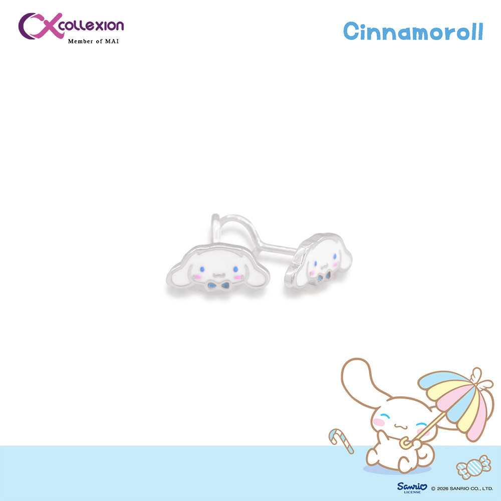 Anting Tusuk Anak Lapis Emas Collexion Dreamy Cinnamoroll Ear Stud Gold Plated Earstud Silver 085225