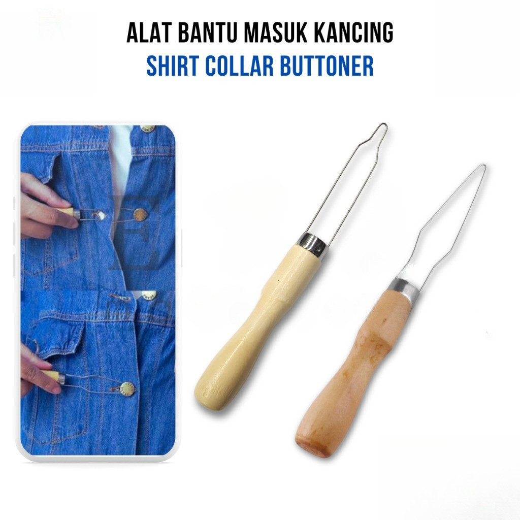 HARTA KARUN Alat bantu masuk pasang kancing shirt collar buttoner