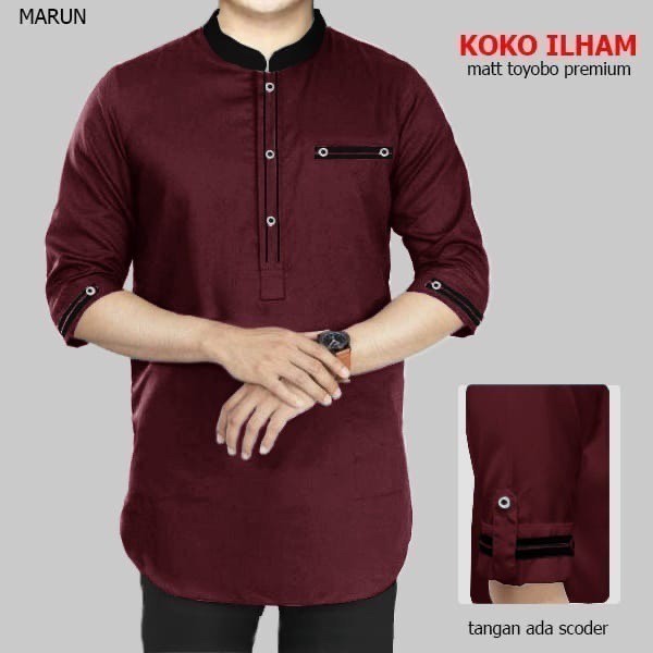 BEST DEALS BOOM - Koko Kurta Ilham S M L XL XXL 3XL Pakaian Fashion Muslim Koko Kurta Atasan Dewasa