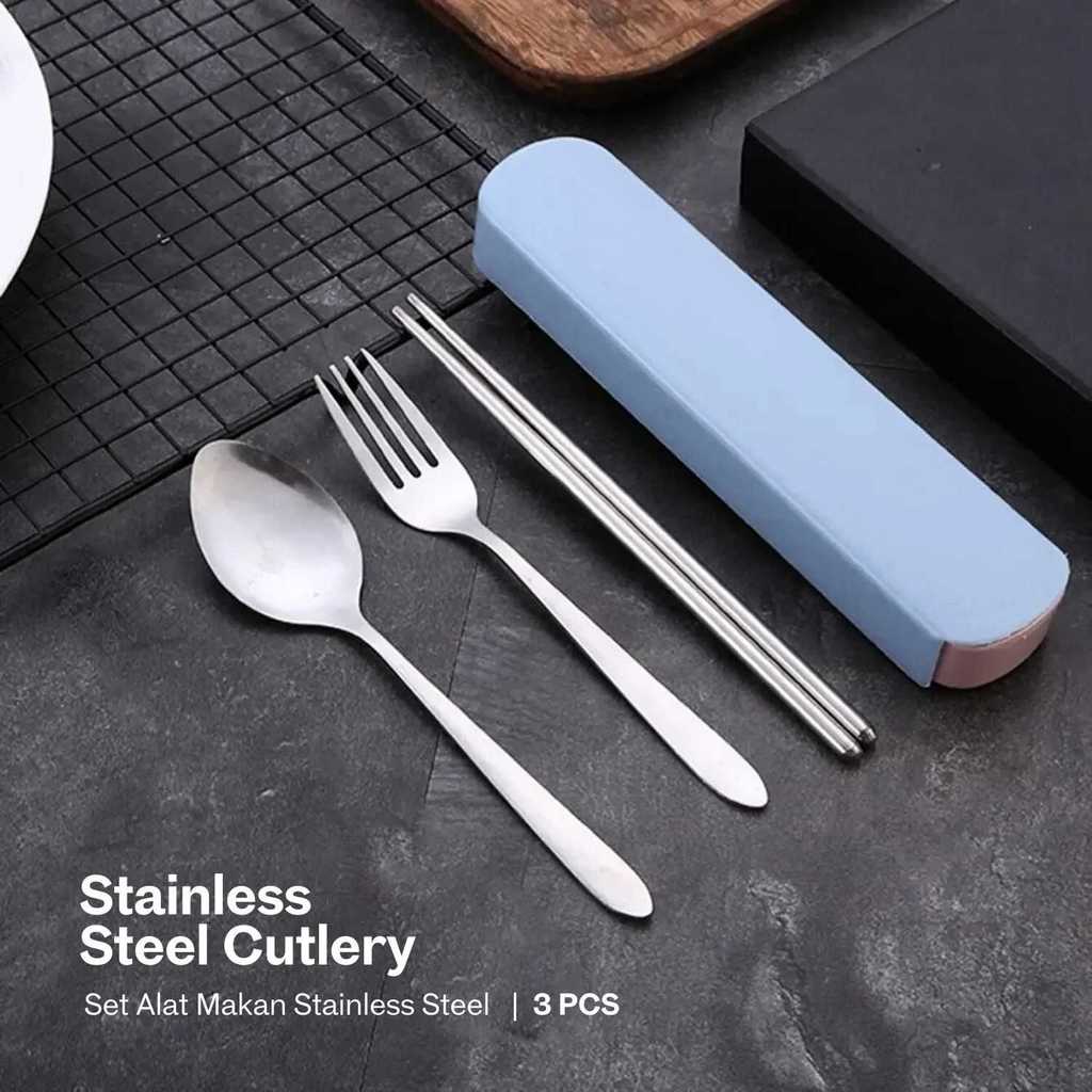 Alat Set Makan Sendok Garpu Sumpit Stainless Steel Cutlery / set sendok garpu / set sendok / garpu s