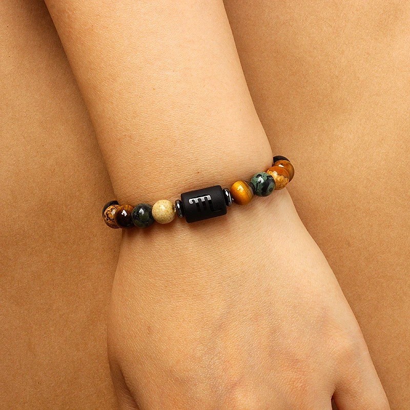12 Zoac Natural Crystal Bead Bracelet for Men and Women Aquarius Pisces Sagittarius Versatile Nie Br