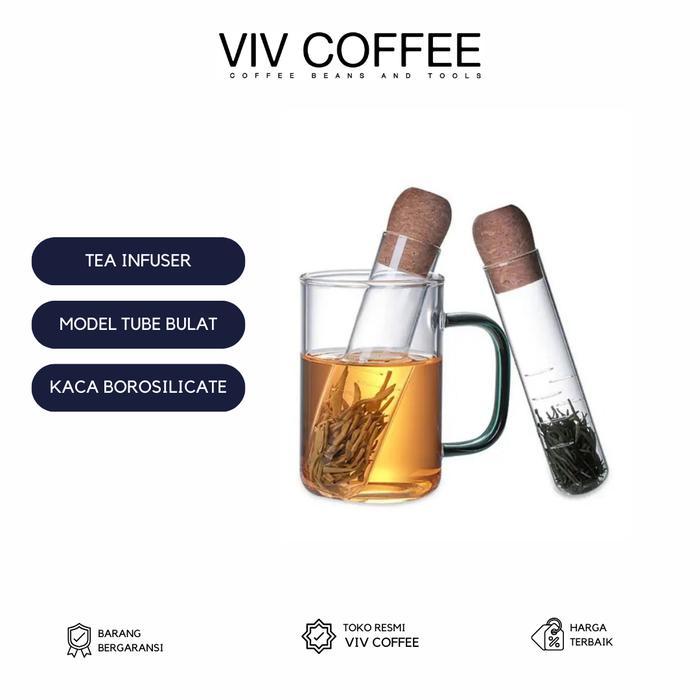Saringan Teh Kaca Botol Tea Infuser Glass Tube