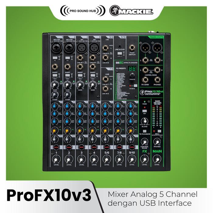 Mackie ProFX10v3 ProFX10 v3 Mixer 10 In 4 Channel USB Audio Interface