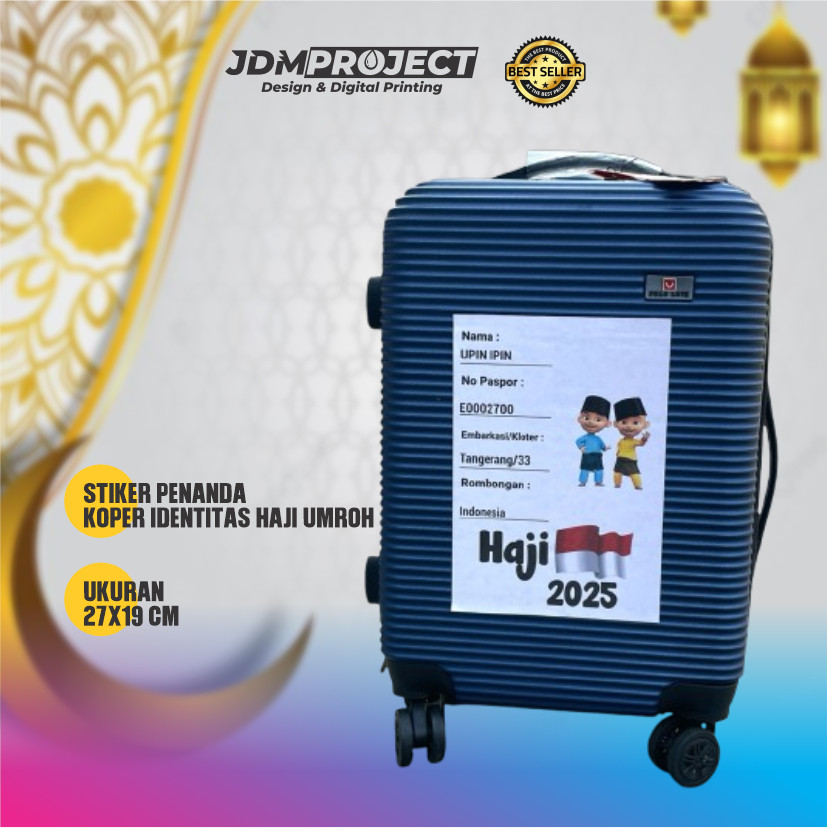 JDM Project - Stiker Penanda Koper Identitas Naik Haji Umroh Lansia Embarkasi Kloter