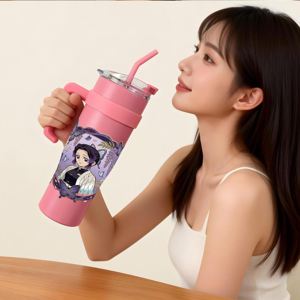 Tumbler Botol Minum Anime Demon Slayer Shinobu Kocho 1182ML – Botol Minum Besar Estetik Demon Slayer