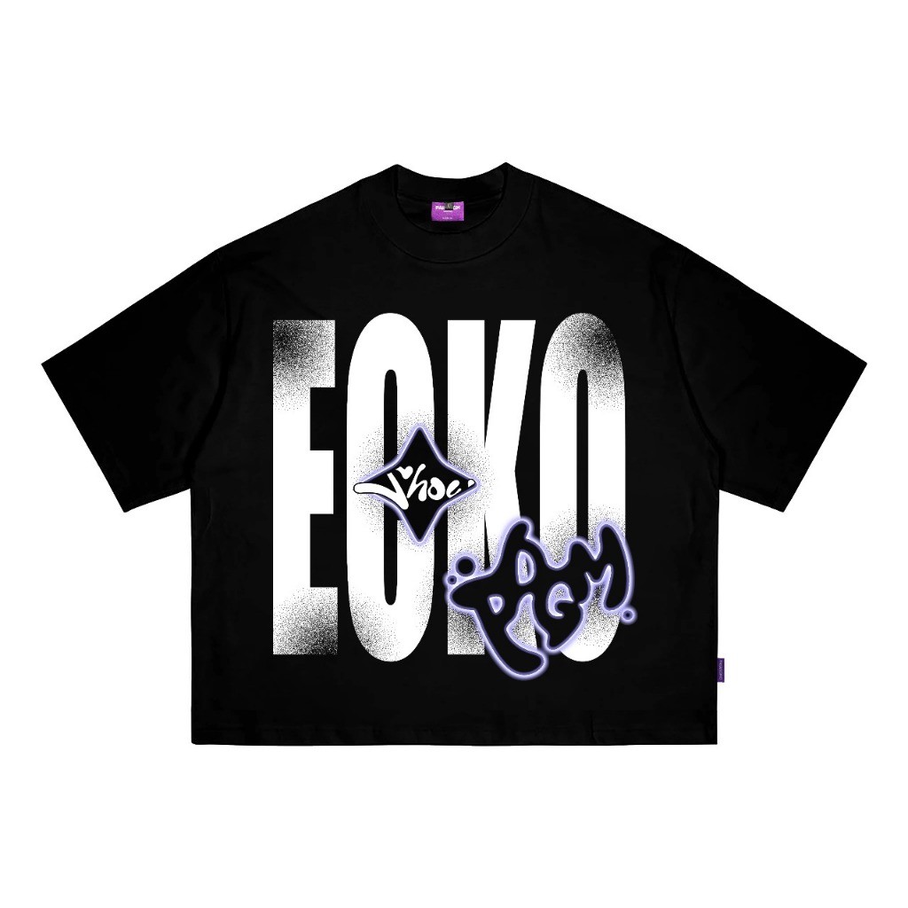 Ecko Show | T-Shirt | Boxy Fit | Hustle | Black | Paradigm Capital Kaos Pria