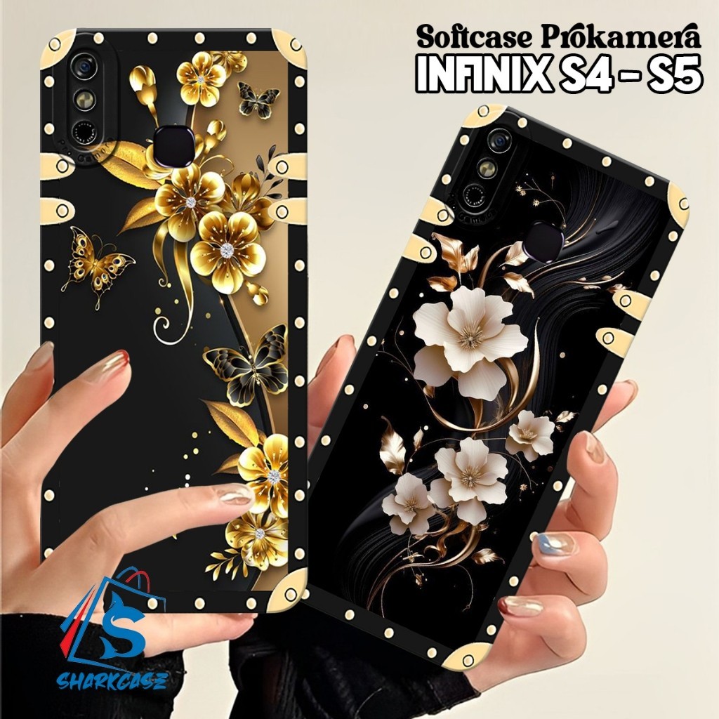 Case Infinix S5 / S5 LITE / Smart 4 / 5 / 6 / 7 / 8 / 9 Motif Bunga Bunga Bingkai Aesthetic Terbaru 