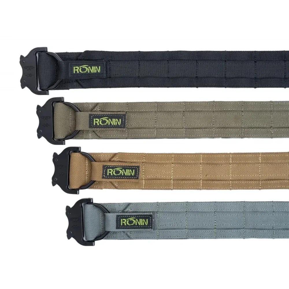 38cm 1.5 in Width Ronin Style Tactical Molle Belt Outdoor Hunting Double Layer Belt Molle System Bel