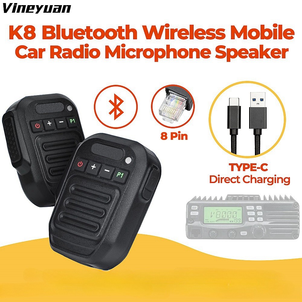 K8 Bluetooth Wireless Mobile Car Rao Microphone Speaker for ICOM IC-2300 IC-2300H IC-2720 IC-2200H K