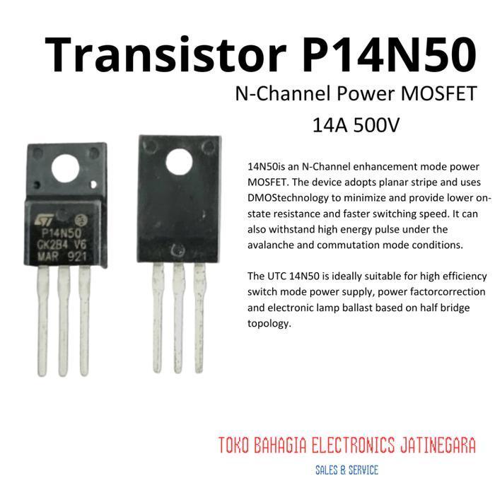 Part Transistor STP14N50 P14N50 14N50 N-Channel Power MOSFET 14A 500V