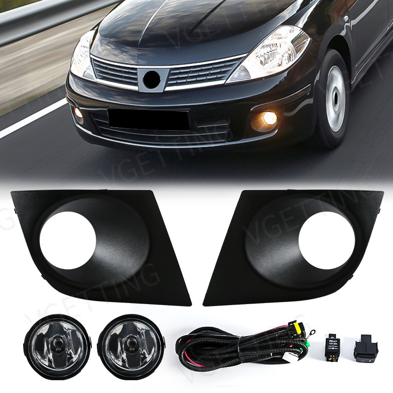 Lampu Kabut Untuk Nissan Tiida 2007 2008 2009 2010 2011 Lampu Kabut LED Penutup Lampu Depan Bingkai 