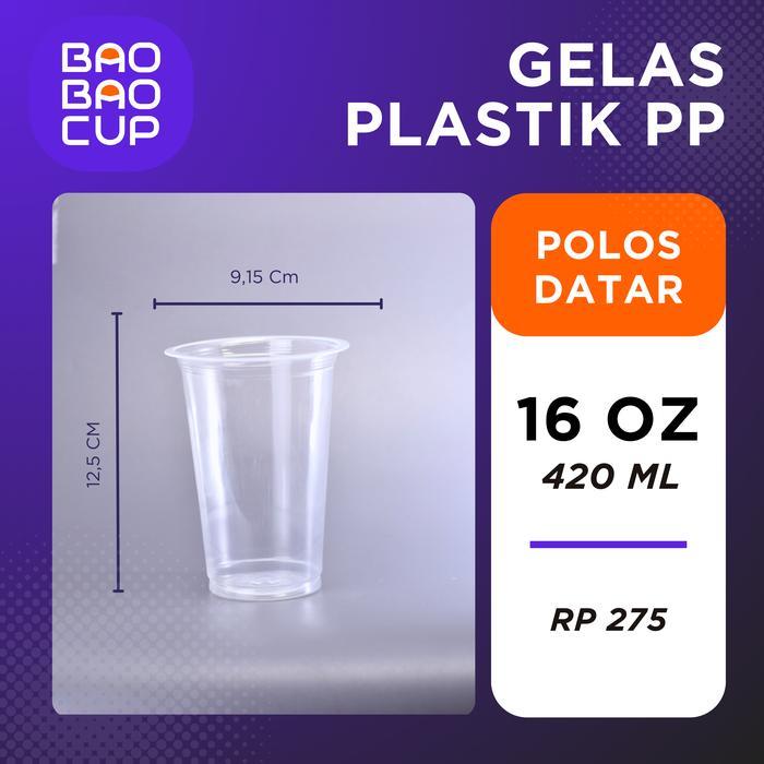 Gelas Cup Plastik 16 oz Harga Pabrik - Datar