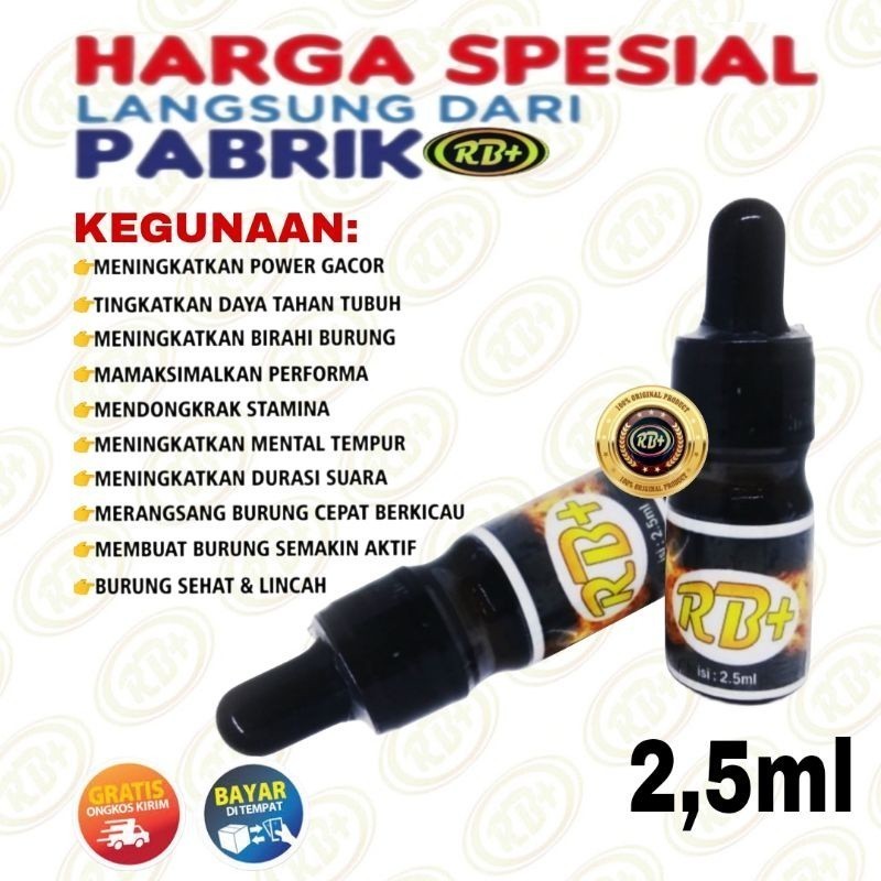 RB+ Vitamin Harian Burung Lomba 2,5ml Doping Pleci