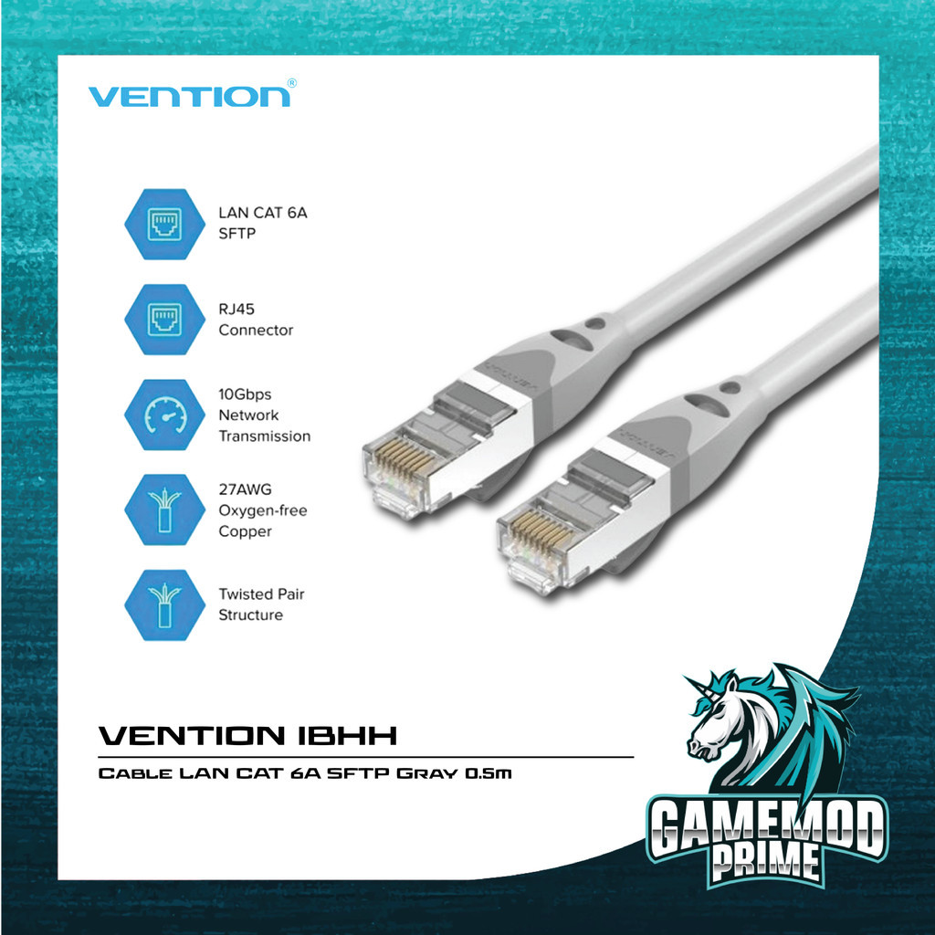 KABEL LAN CAT6 VENTION SFTP GRAY  IBHHD 0.5 METER