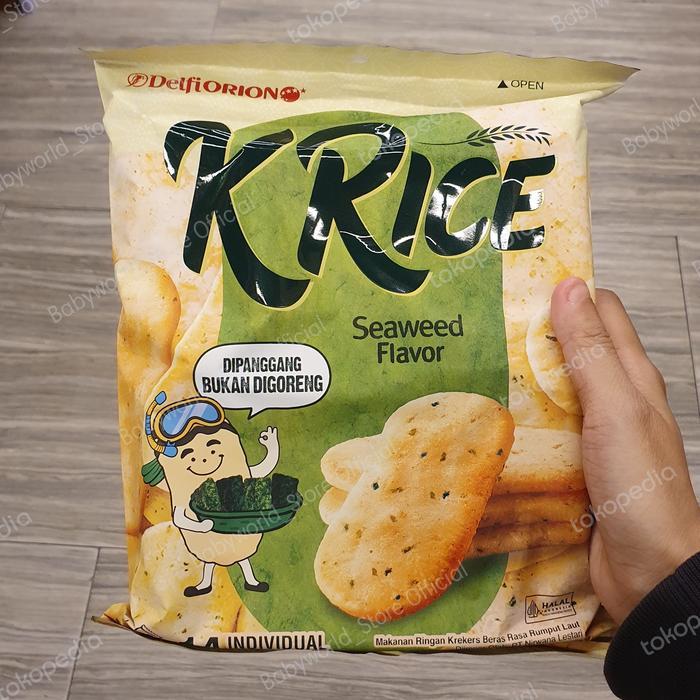 Delfi orion O'Rice rice snack rasa SEAWEED rumput laut ( isi 14 pack )