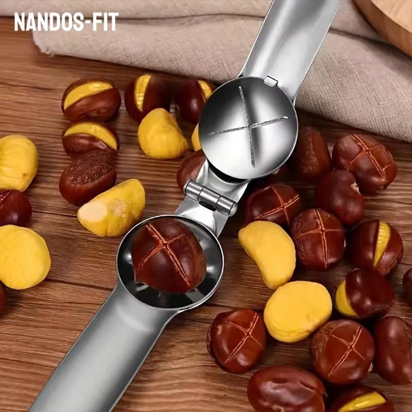 NANDOS-FIT Alat Pembuka Kacang Kastanye Stainless Steel / Chestnut Clip Pemecah Cangkang Multifungsi