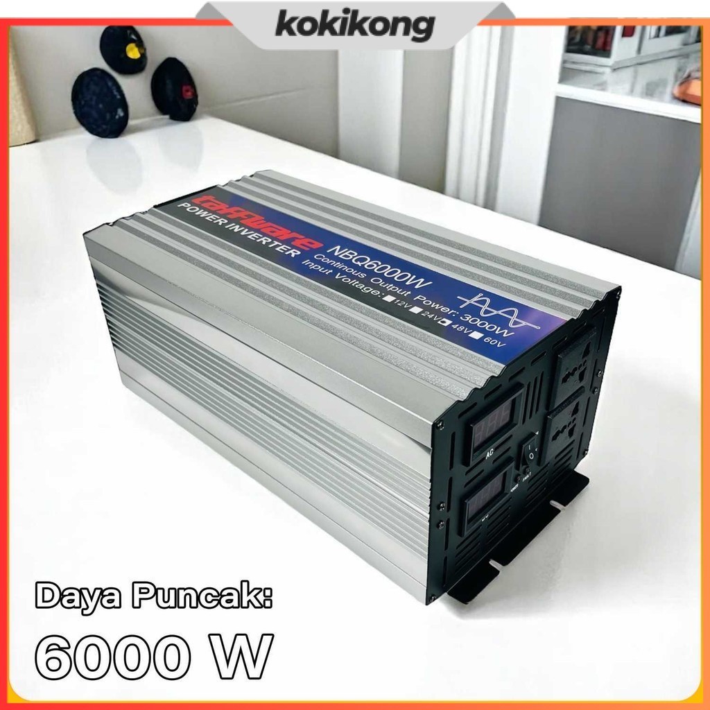 TAFFWARE Power Inverter Mobil Pure Sine Wave DC 48V to AC 220V 6000W - NBQ6000W