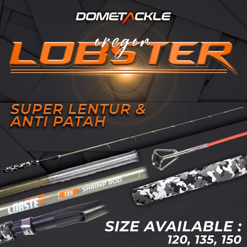 Joran Pancing Oregon Lobster Fiber Carbon Solid 120, 135, 150 cm – Super Lentur, Anti Patah, Kuat Ta