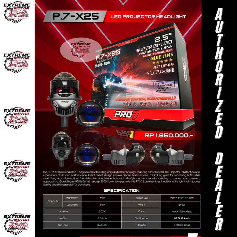 BILED Viral PRO7 P.7X-25 / P7X25 PROYEKTOR BILED 2.5 Inch Pro Seven / LASER PRO / 7 P.725BL Mark III