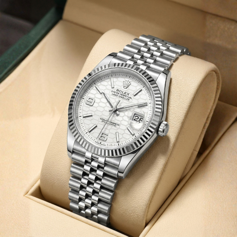 Baru Rolex INCLUDE BOX ROLEX Jam Tangan Pria Oyster Perpetual Date - Mekanis Wajah Putih 41mmM127334