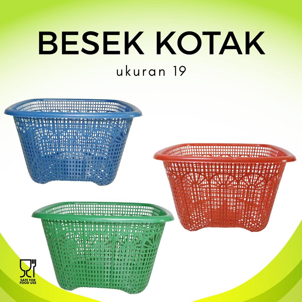 PAKET HEMAT 4 LUSIN BESEK KOTAK - BESEK HAJATAN - BESEK PLASTIK SERBAGUNA - UKURAN 19 CM