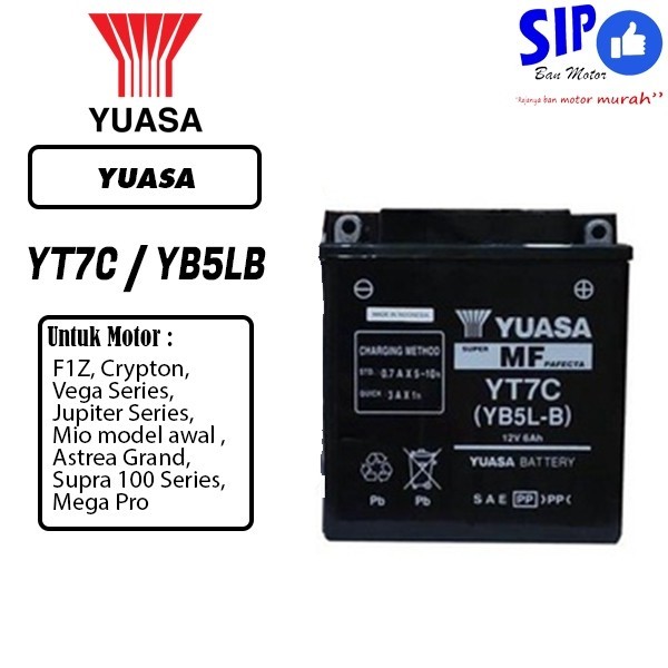 AKI MOTOR MIO KARBU, MIO SPORTY, MIO SMILE, VEGA ZR, FIZ R YT7C YUASA ORI MF SEMI BASAH