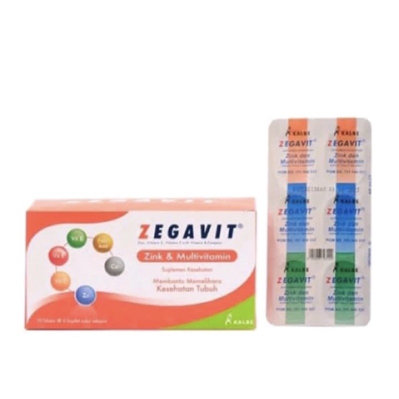 Zegavit strip 6 tablet ( Vitamin C 750 mg, B komplek, Vit E & Zinc )