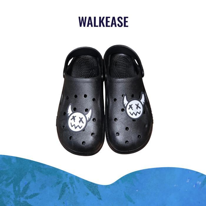 WalkEase Sandal Pria Wanita Devil Variant Clog Import Anti Slip Karet Ruer Sol 4 cm Sendal Lucu Ring