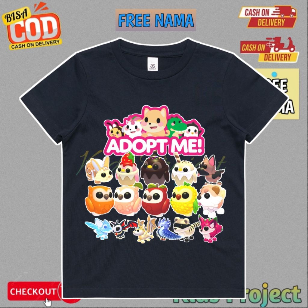 Kaos T-shirt Anak ROBLOX Adopt Me Pet Lucu Baju Atasan Anak Unisex