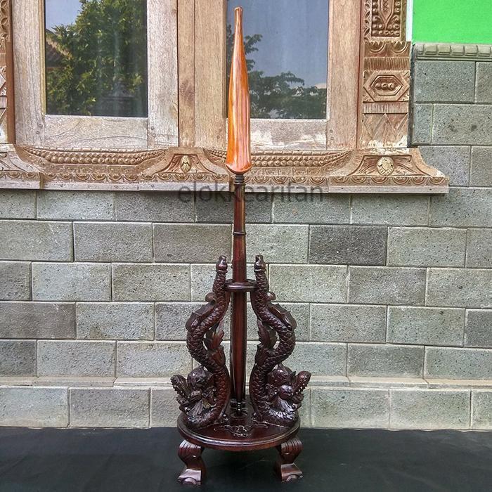 Jagrak Tempat Tombak Pusaka Ukiran Naga Kembar Kecil EK32432