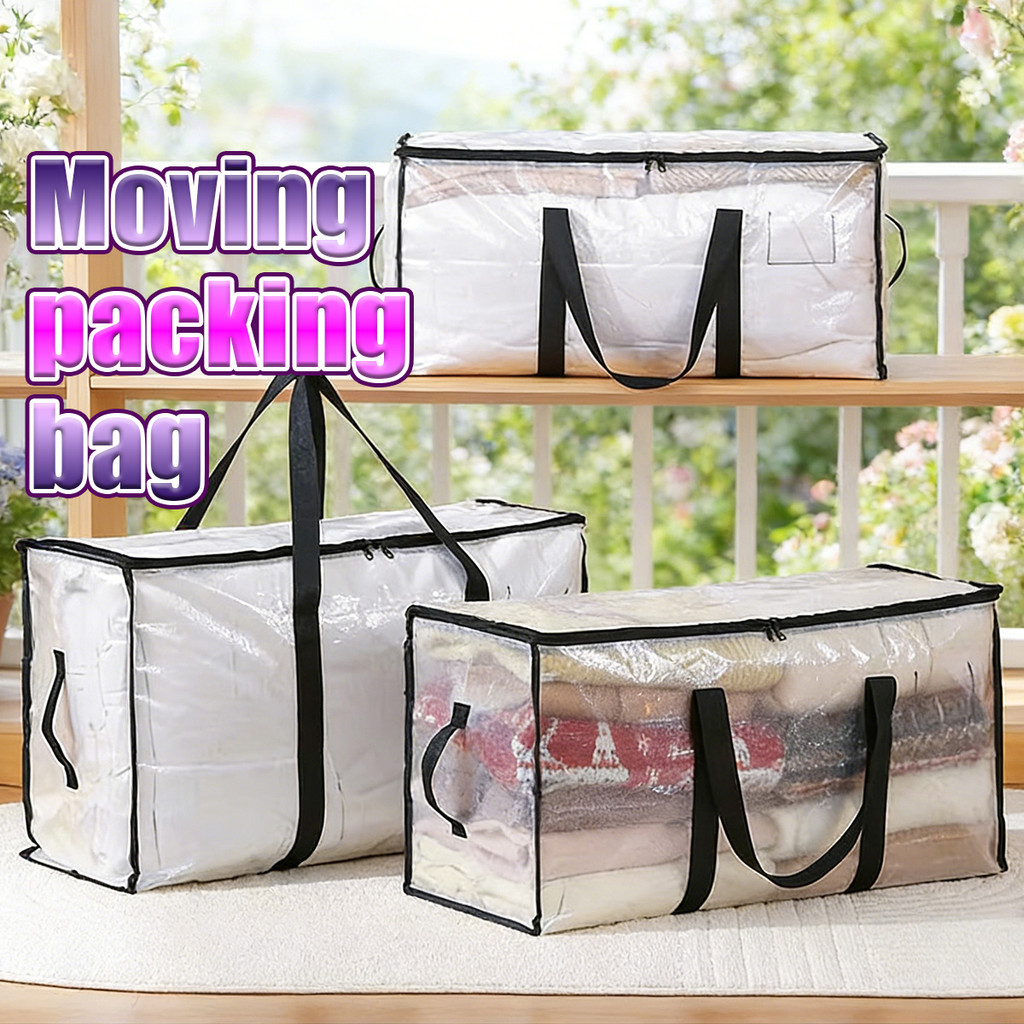 Tas Sprei Selimut Pakaian Plastik Tas Karung Jumbo Transparant Resleting Transparant Resleting Anti 